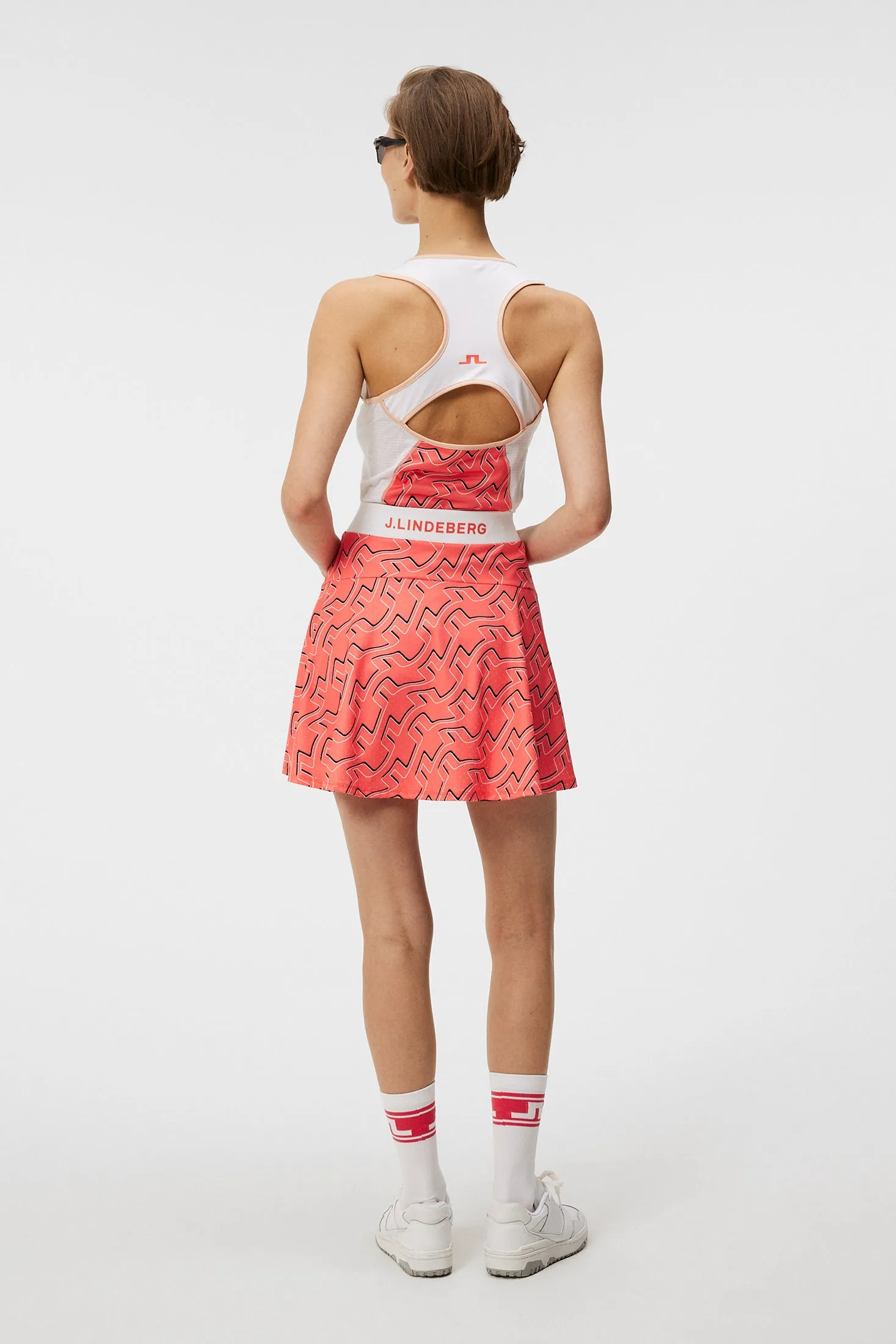 Miriam Print Top / Outline Bridge Wave Coral