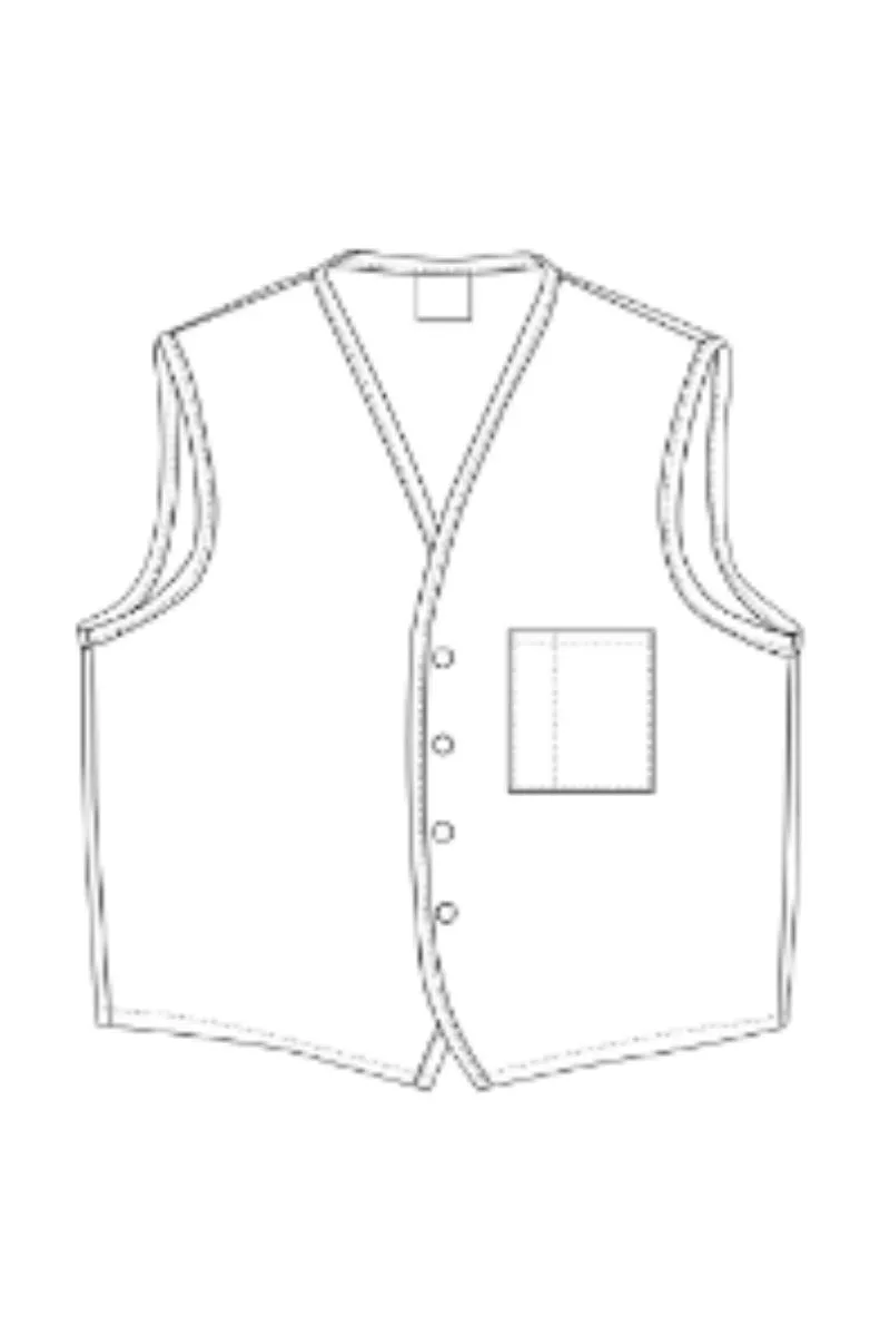 Navy 4-Button Unisex Vest with 1 Pocket