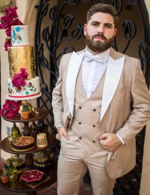 Off White (bone white) Peak Lapels