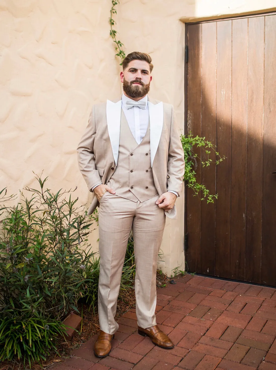 Off White (bone white) Peak Lapels