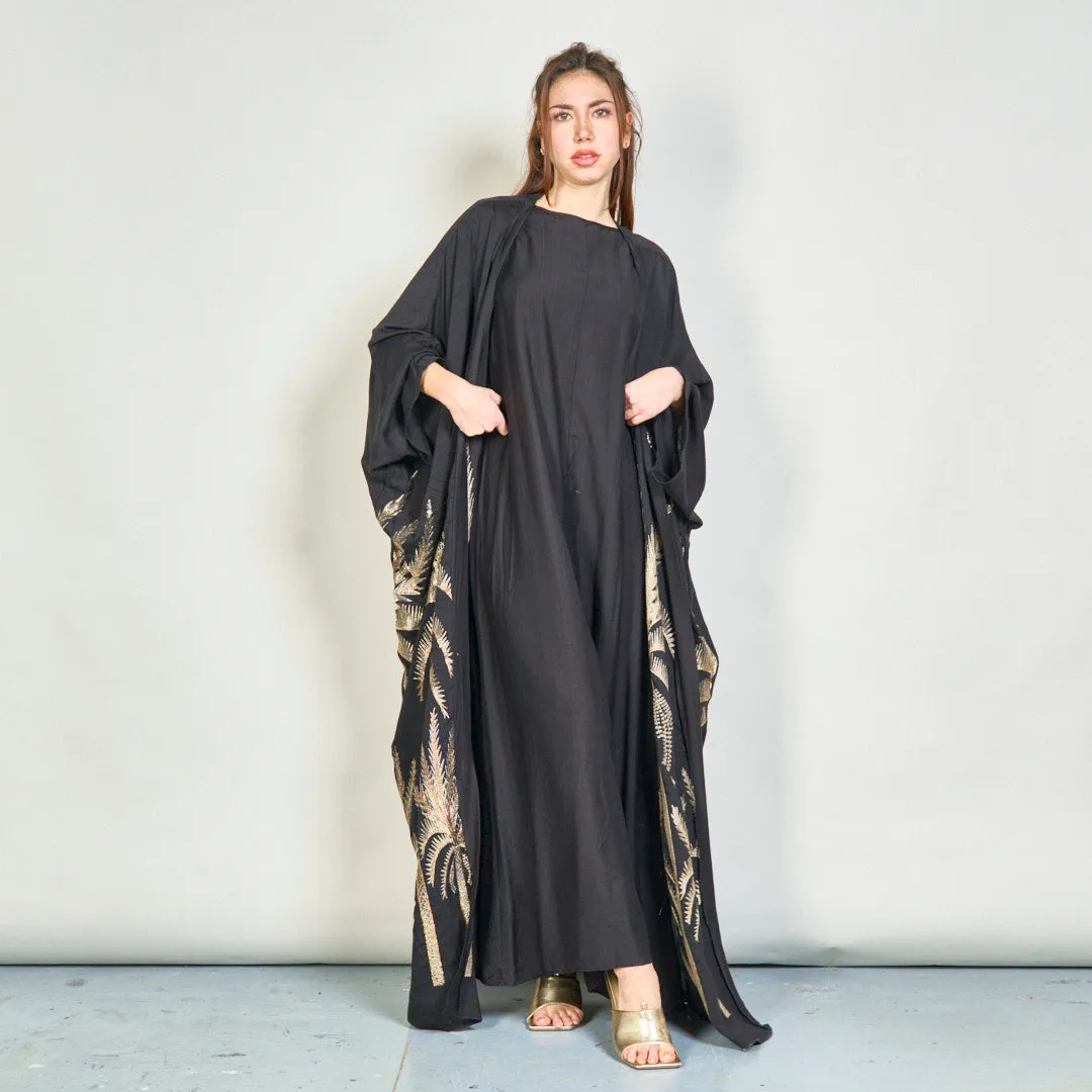 Oversize palm embroidered kimono wholesale
