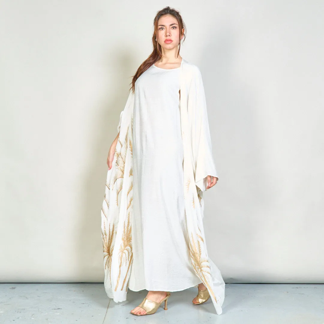 Oversize palm embroidered kimono wholesale