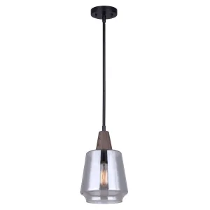 Pendant Light - Canarm DANTE Matte Black with Smoked Glass Pendant Light, IPL2040B01BKW