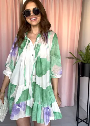 Petal Tiered Dress - Green