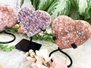 Pink Hue Amethyst Hearts