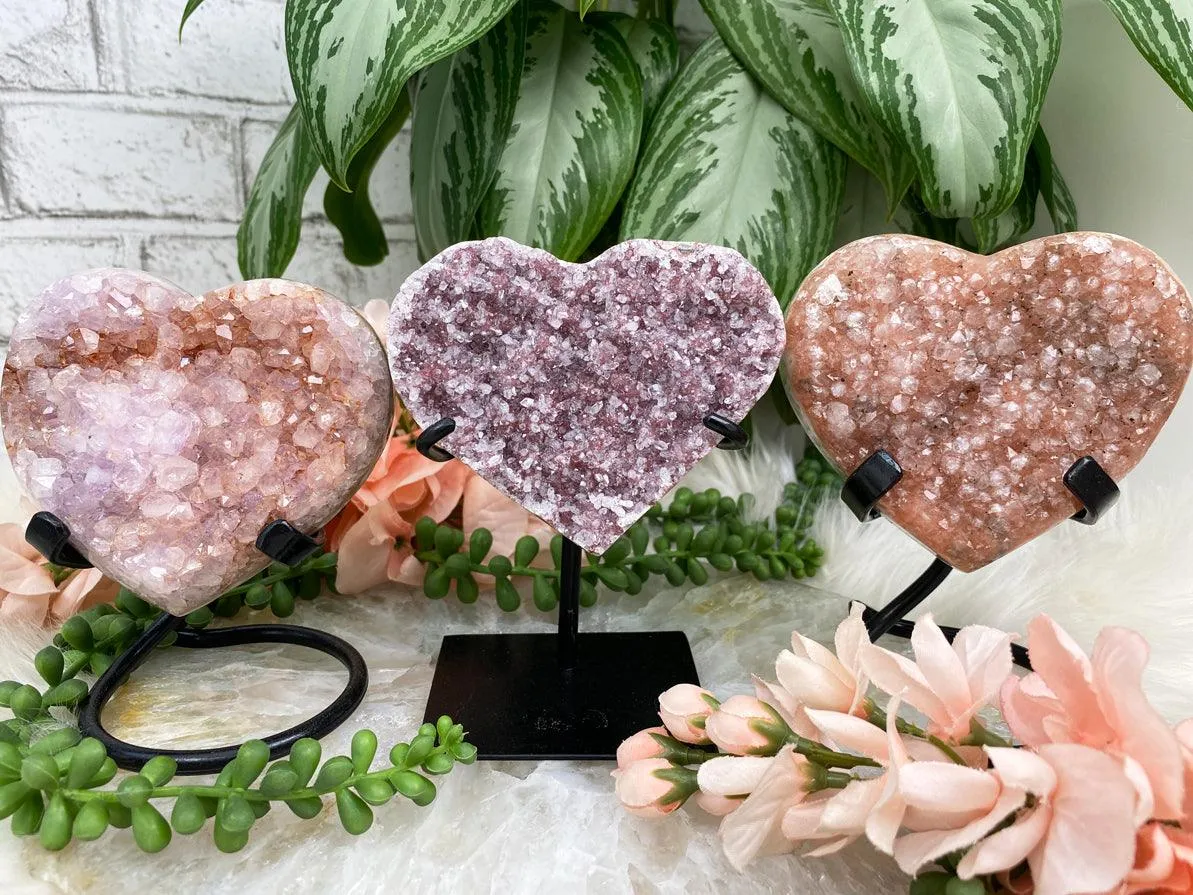 Pink Hue Amethyst Hearts