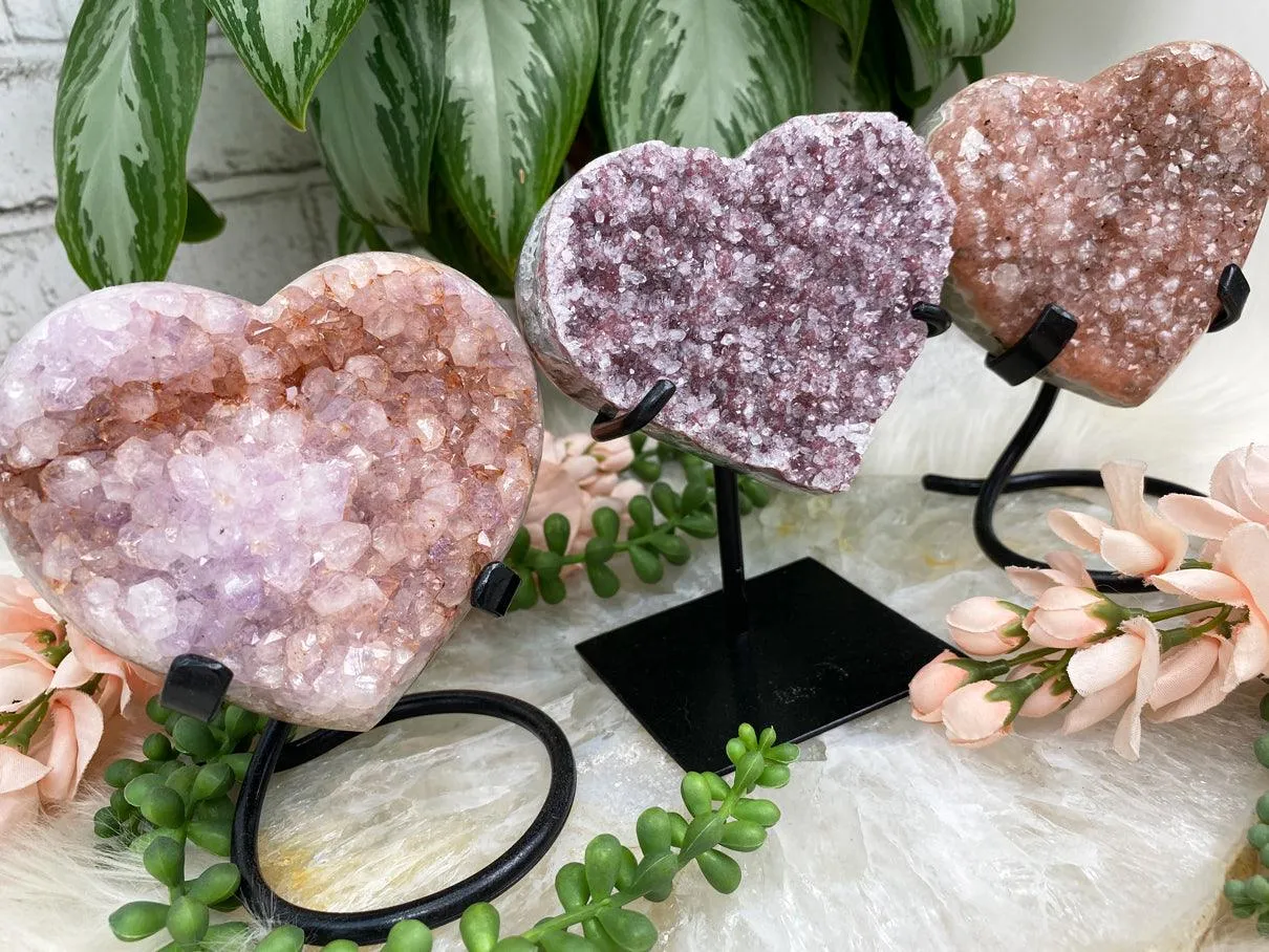 Pink Hue Amethyst Hearts