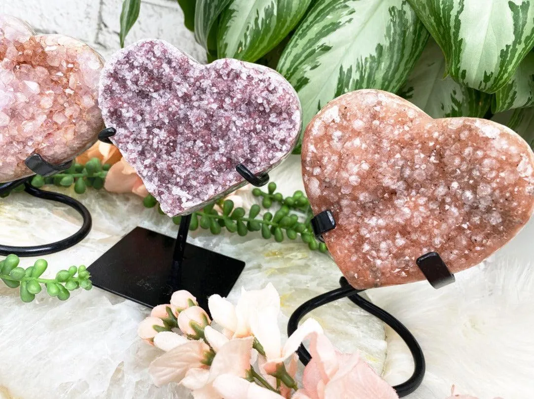 Pink Hue Amethyst Hearts