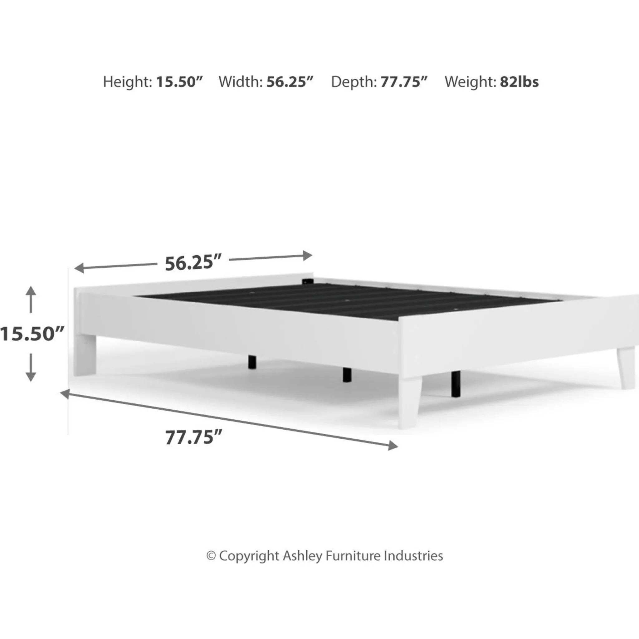 Piperton Full Platform Bed - White
