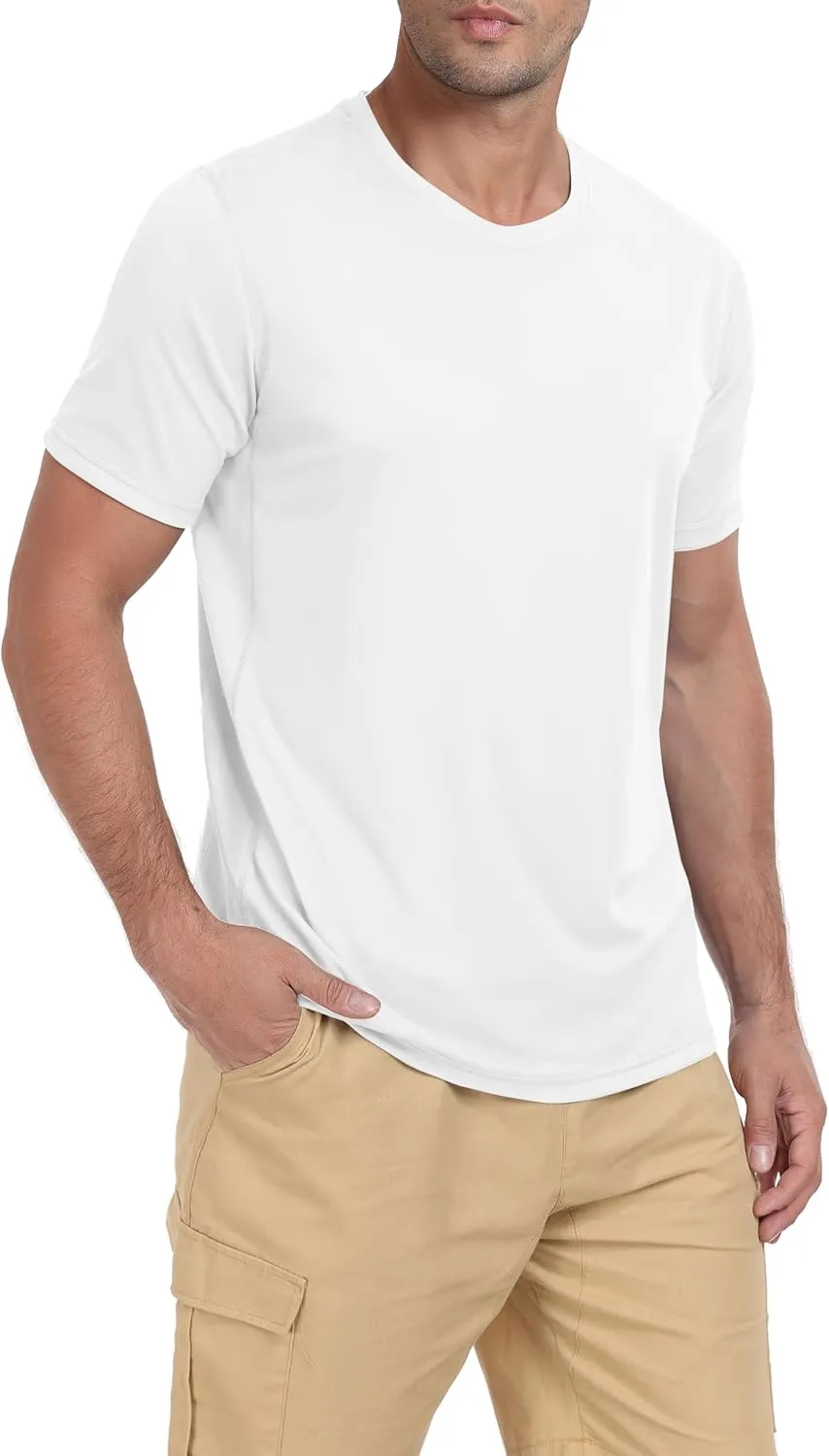 QIVICIMA Men's Workout T-Shirt Short Sleeve Athletic Shirts Dry Fit Breathable Mesh Running Tee Top