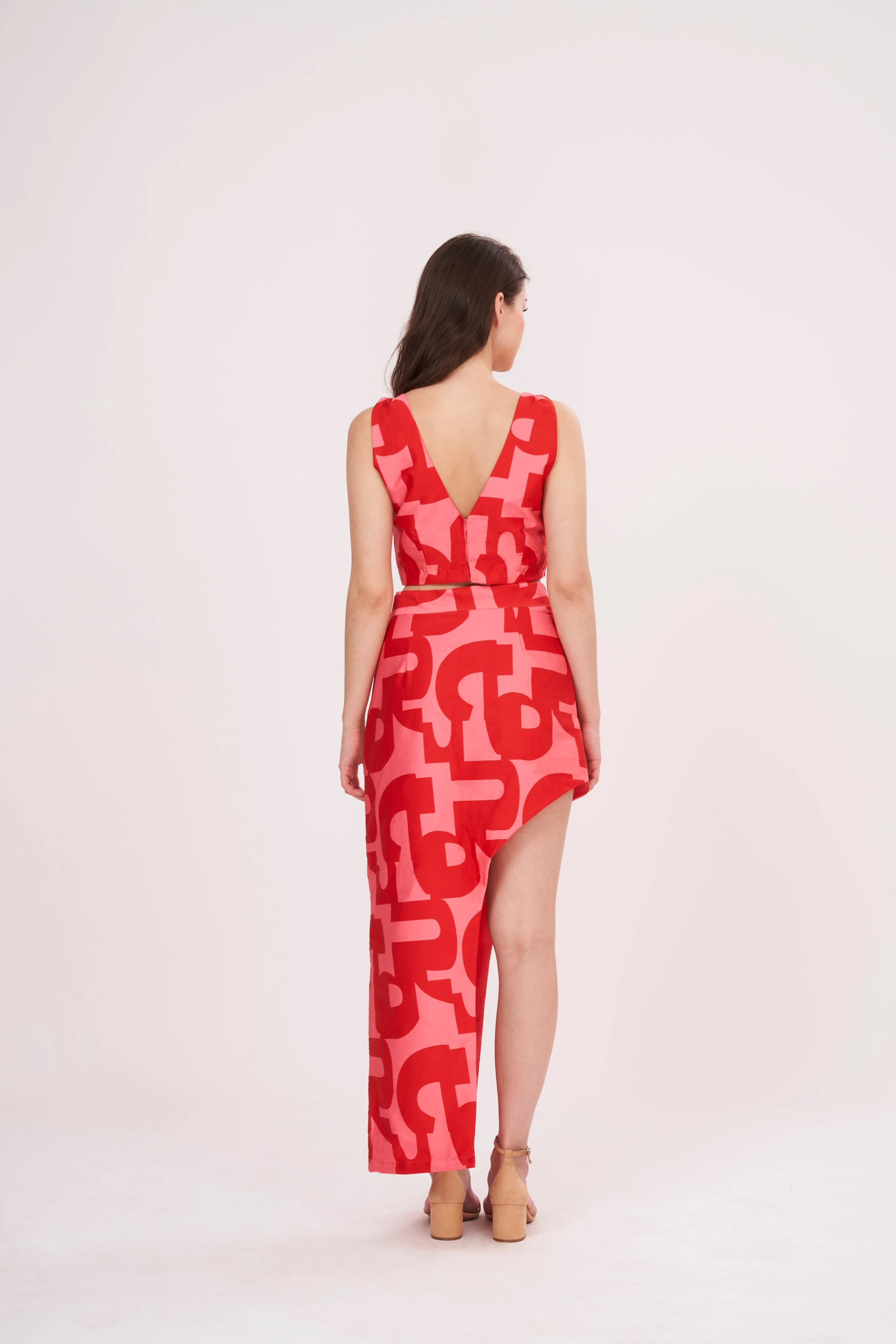 Ravishing Red Printed Long Skirt