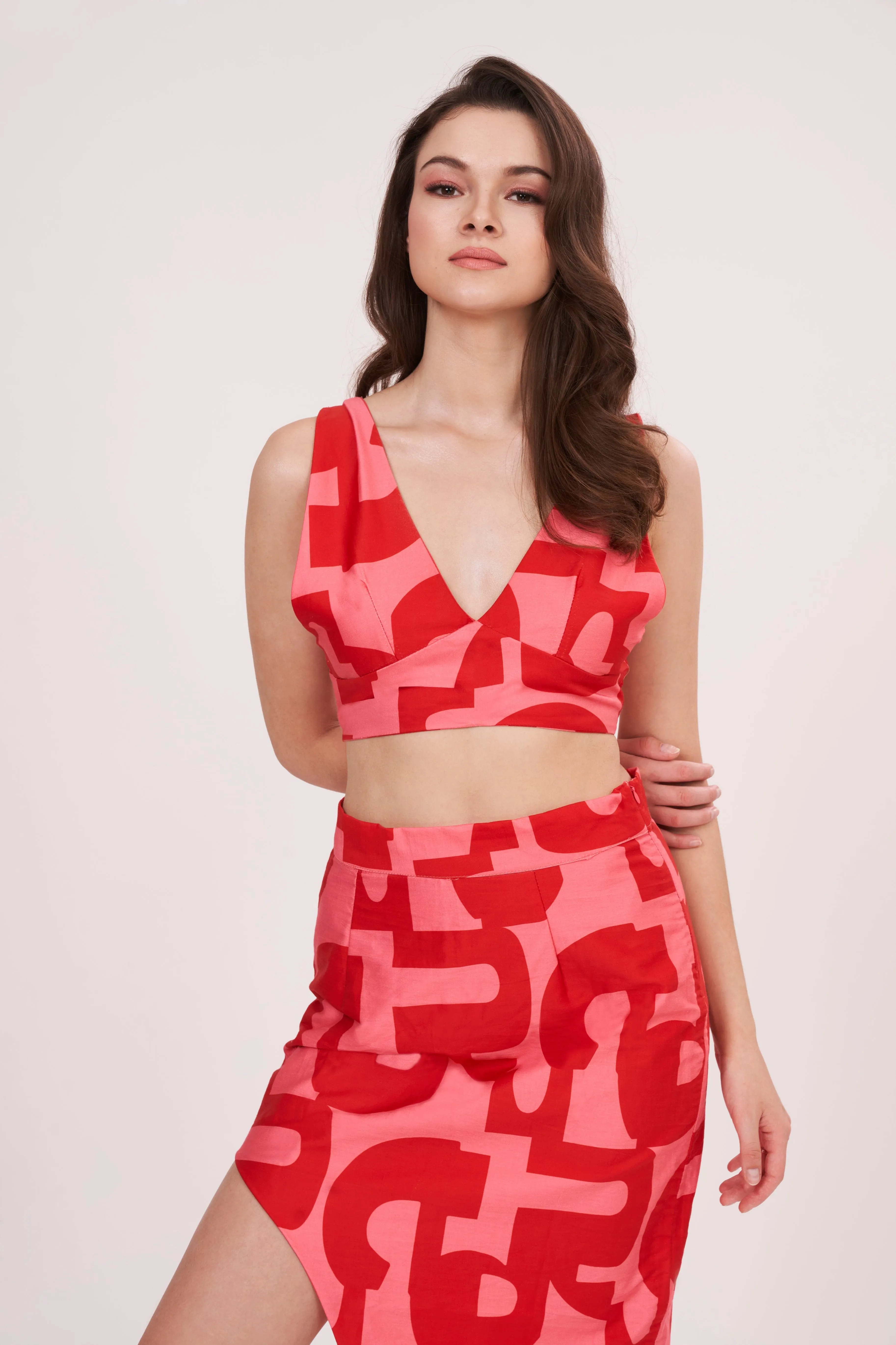 Ravishing Red Printed Long Skirt