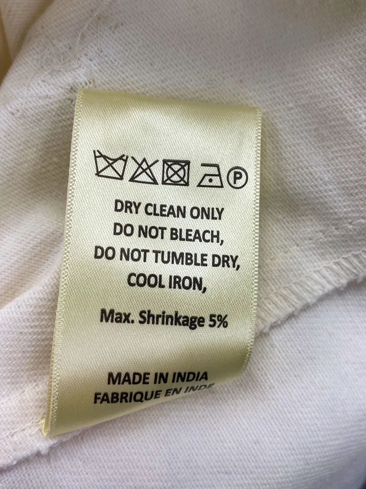 Rdalamal Cream Embroidered Shirt Large
