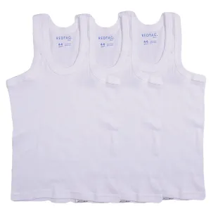 REDTAG Boy's White Vests Basic