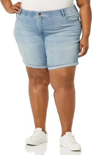 Riders by Lee Indigo Women's Plus Size Modern Collection 8" Double Rolled Cuff Denim Short