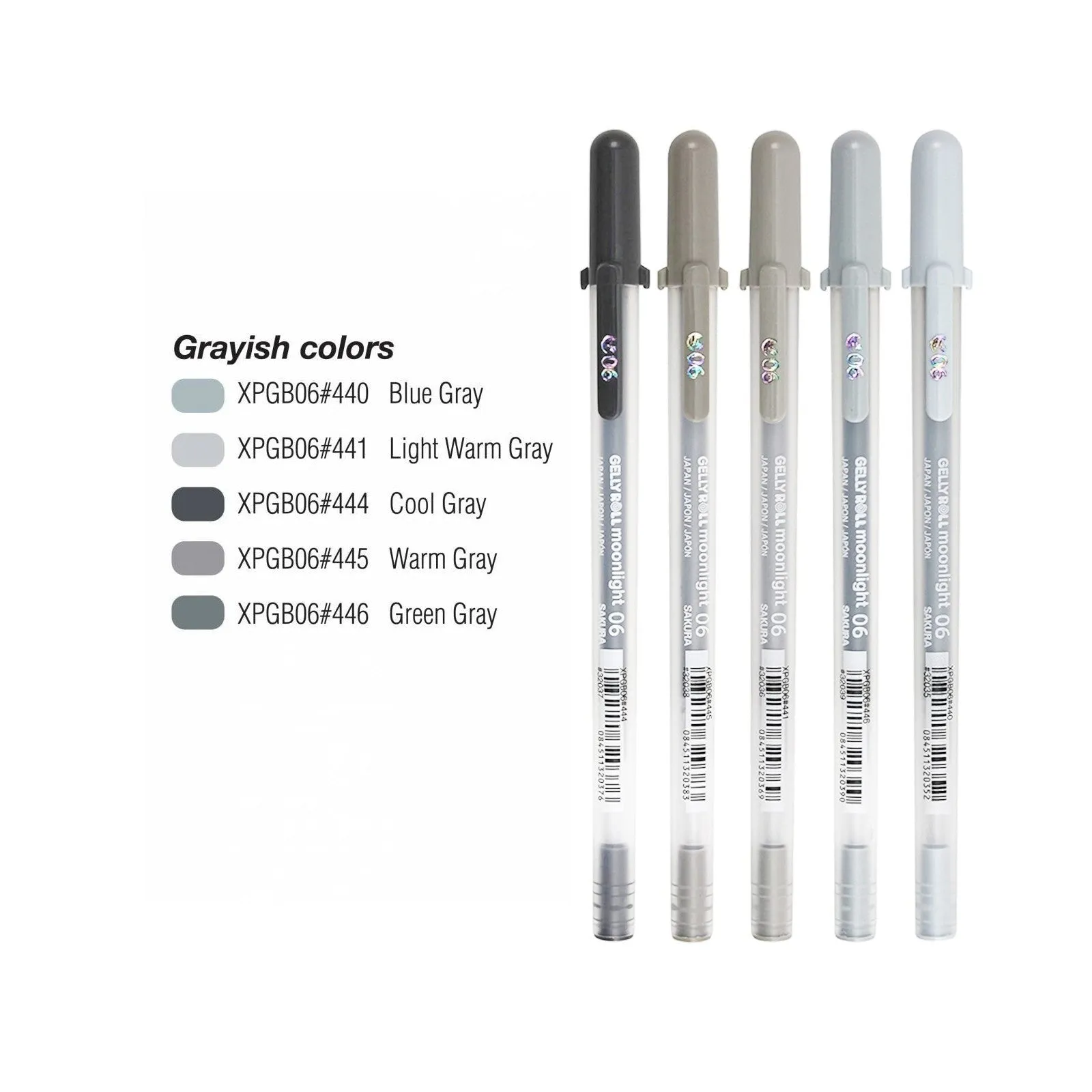 Sakura Gelly Roll Moonlight 06 Grayish - Pack of 5 Pens