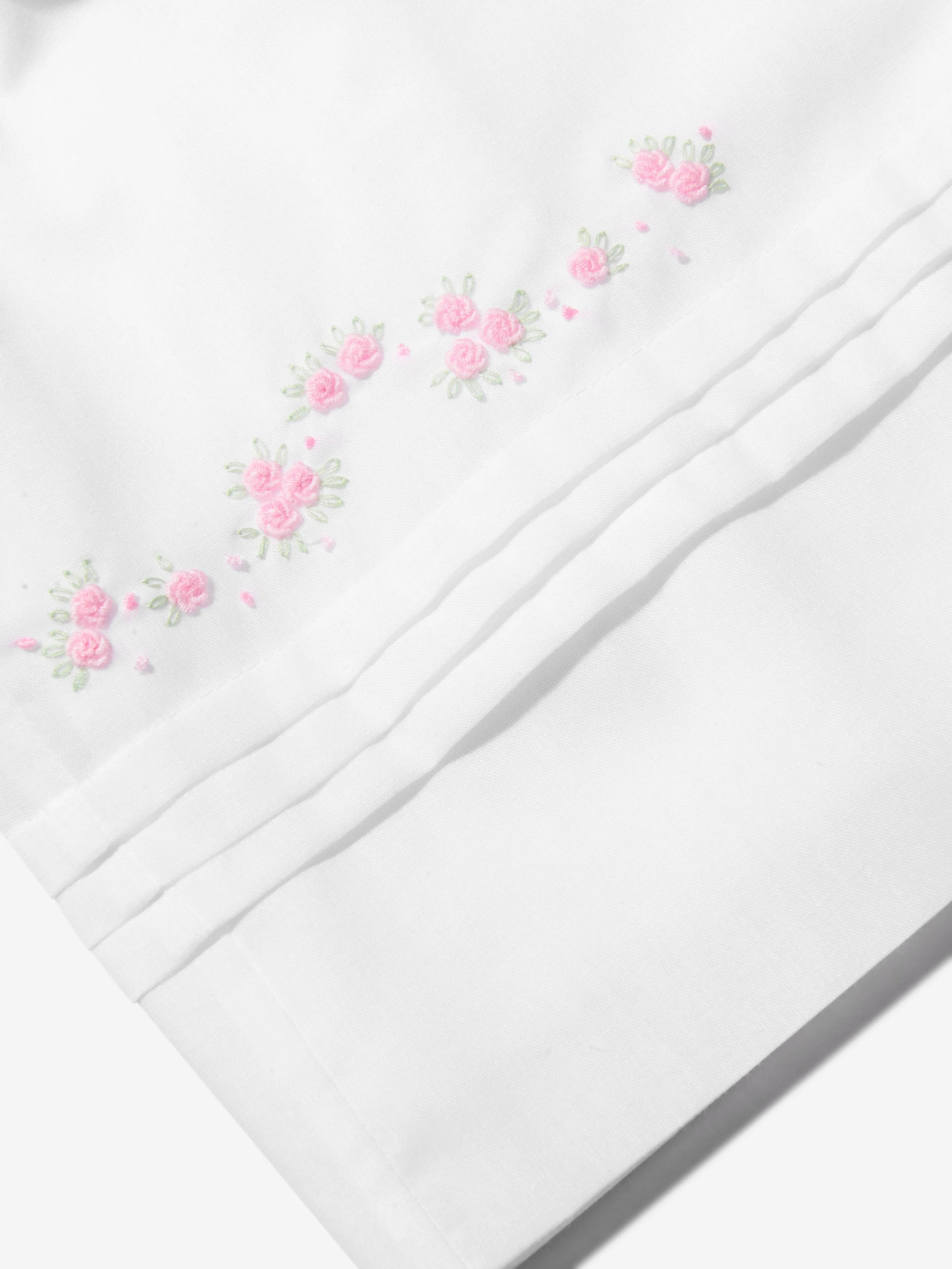 Sarah Louise Baby Girls Embroidered Dress in White