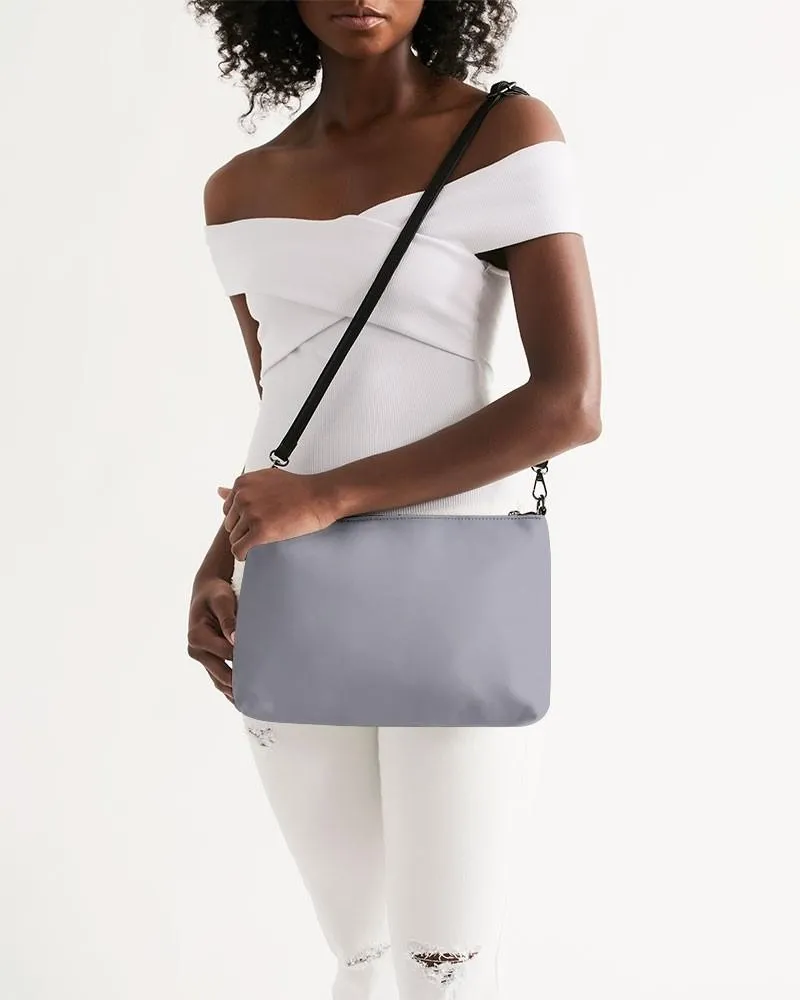 Shaded Pale Blue Gray Zip Pouch | C10M10Y0K30