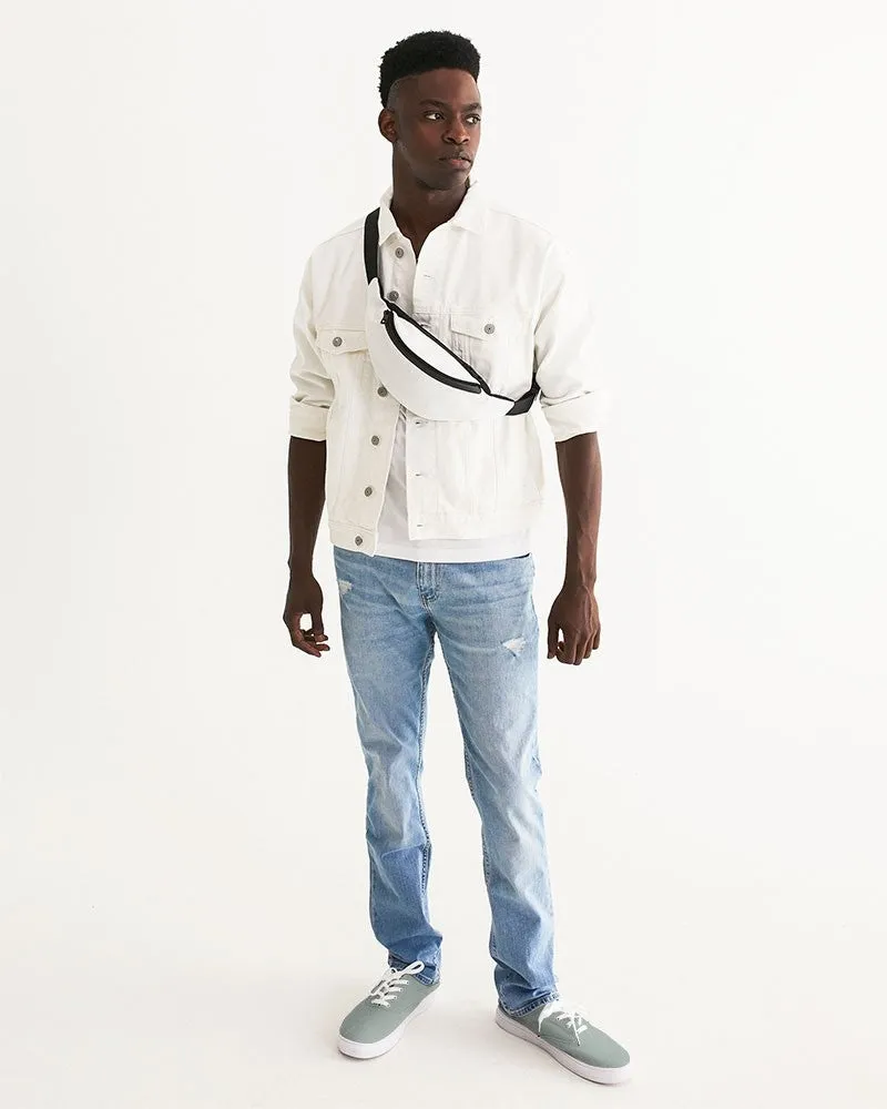 Shaded Pale Green Gray Canvas Sneakers | Men's | C10M0Y10K30
