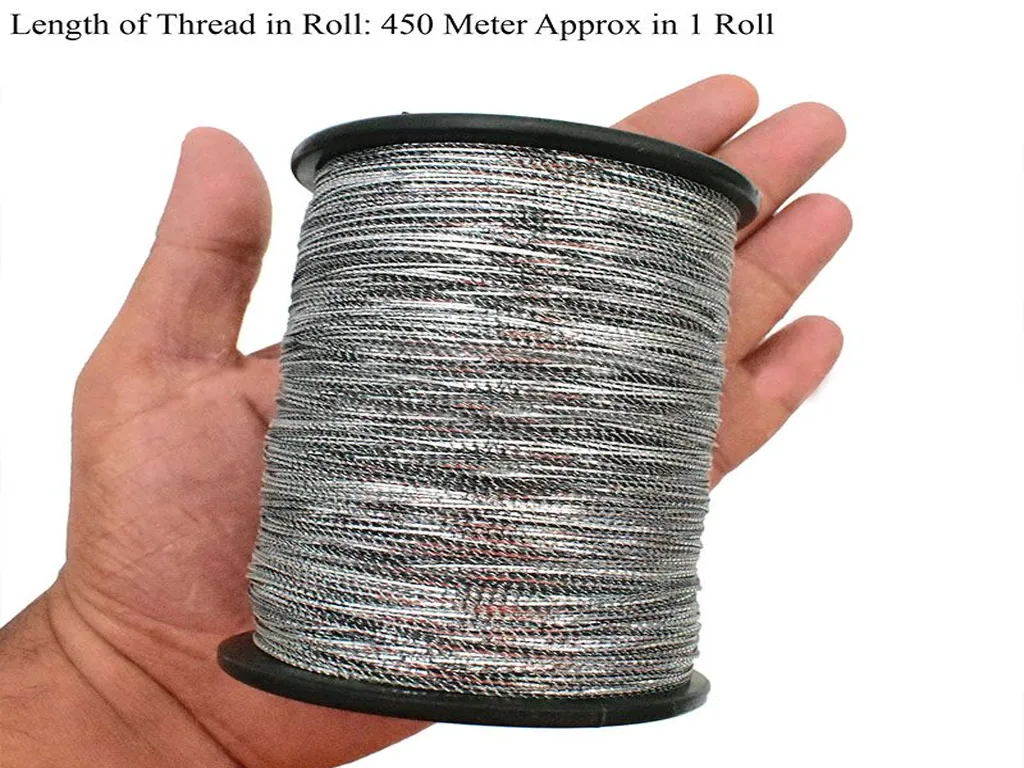 Silver Twisted Variegated Zari / Metallic Threads