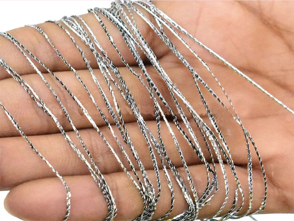 Silver Twisted Variegated Zari / Metallic Threads
