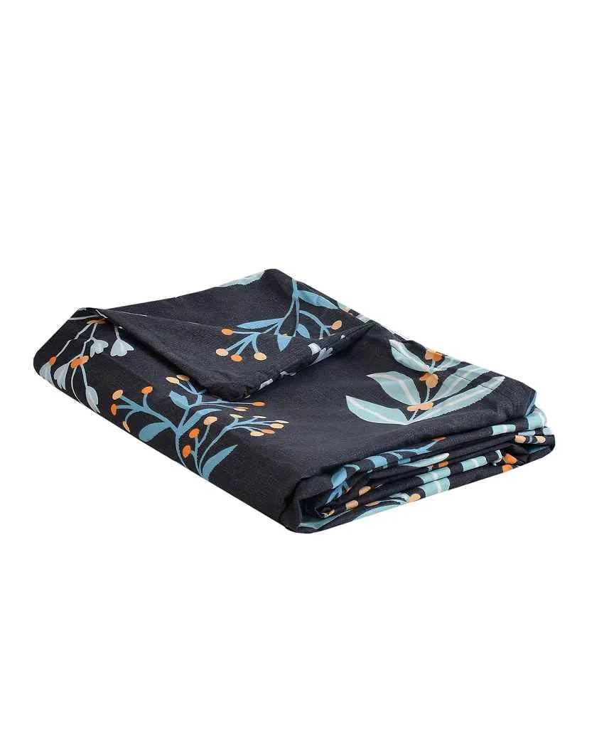 Sky Blue Leaves Mor Printed Kids Comfy Quilts Cover With Zipper