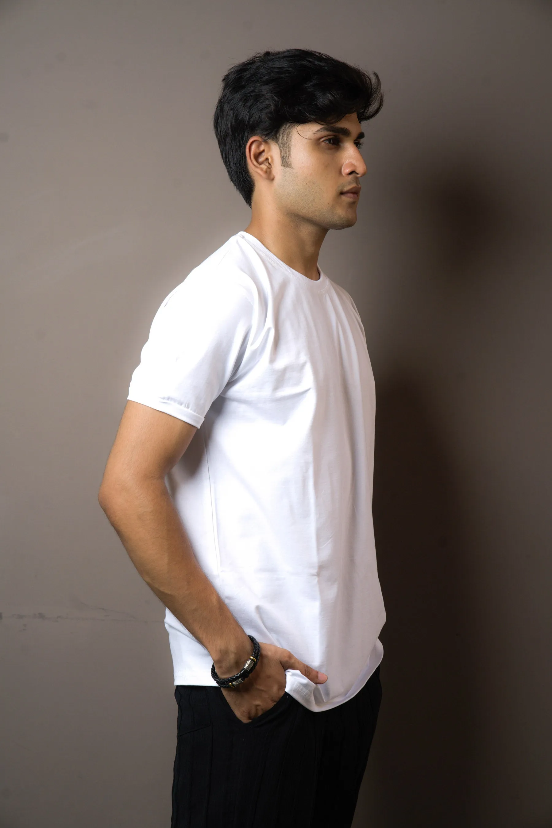 Snow White Pure Cotton Plain Tshirt