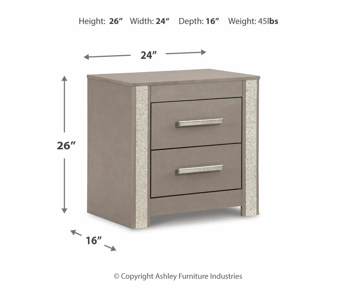 Surancha Queen Poster Bed with Mirrored Dresser and 2 Nightstands in Gray