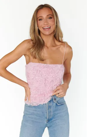 Tanya Top ~ Rosette Mesh Pink