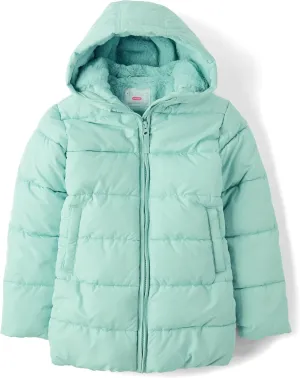 The Children's Place Girls Medium Weight Lined Puffer Jacket, Wind-resistant, Water-resistant