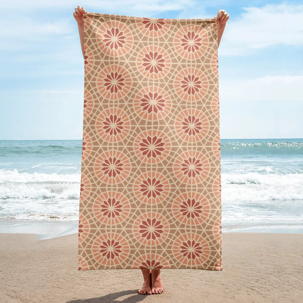 Towel - Geometric Star 2 - Cocoa and Cream