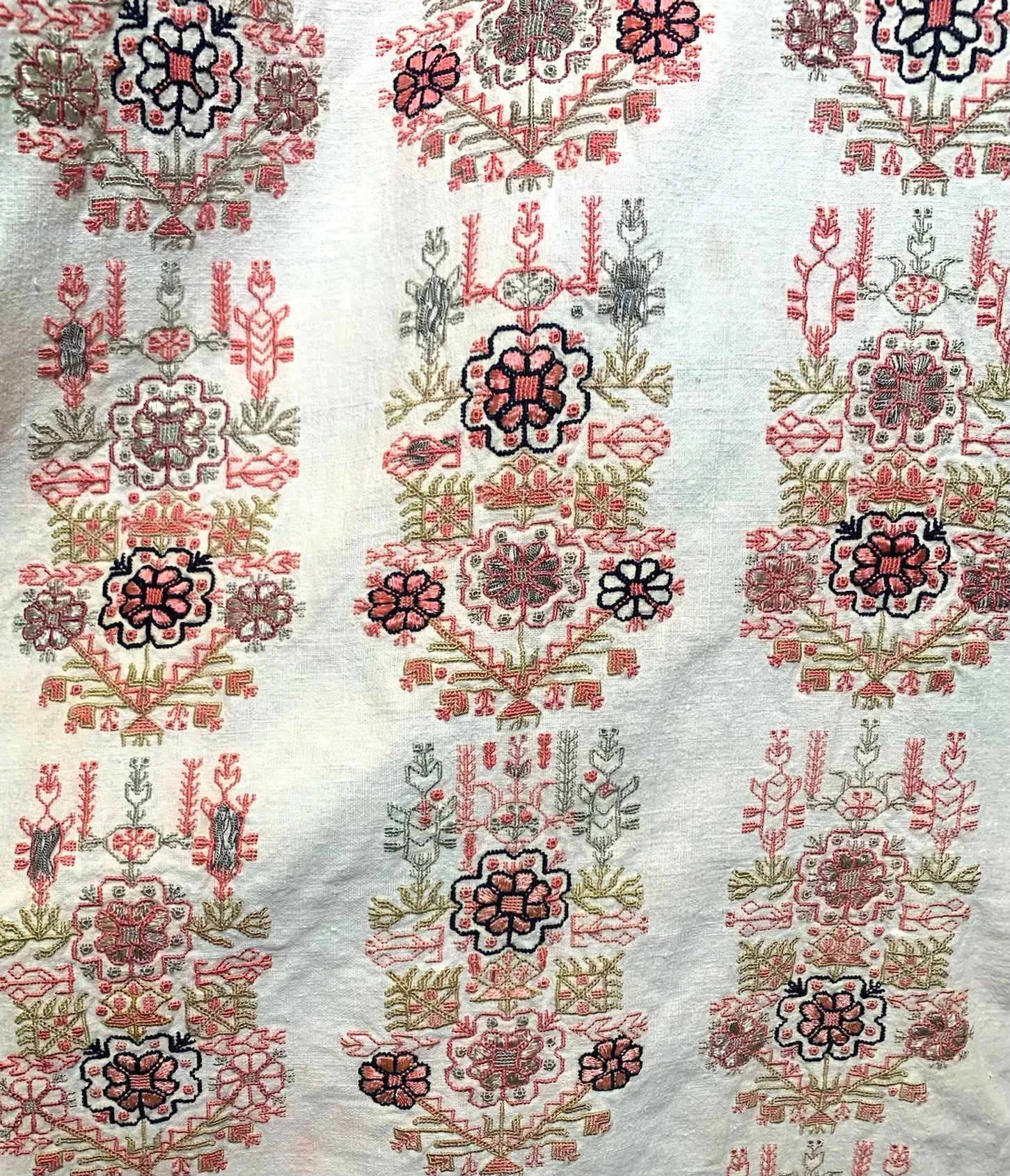 Traditional Syrian Mid 20th Century Hand Embroidered Full Length Tunic