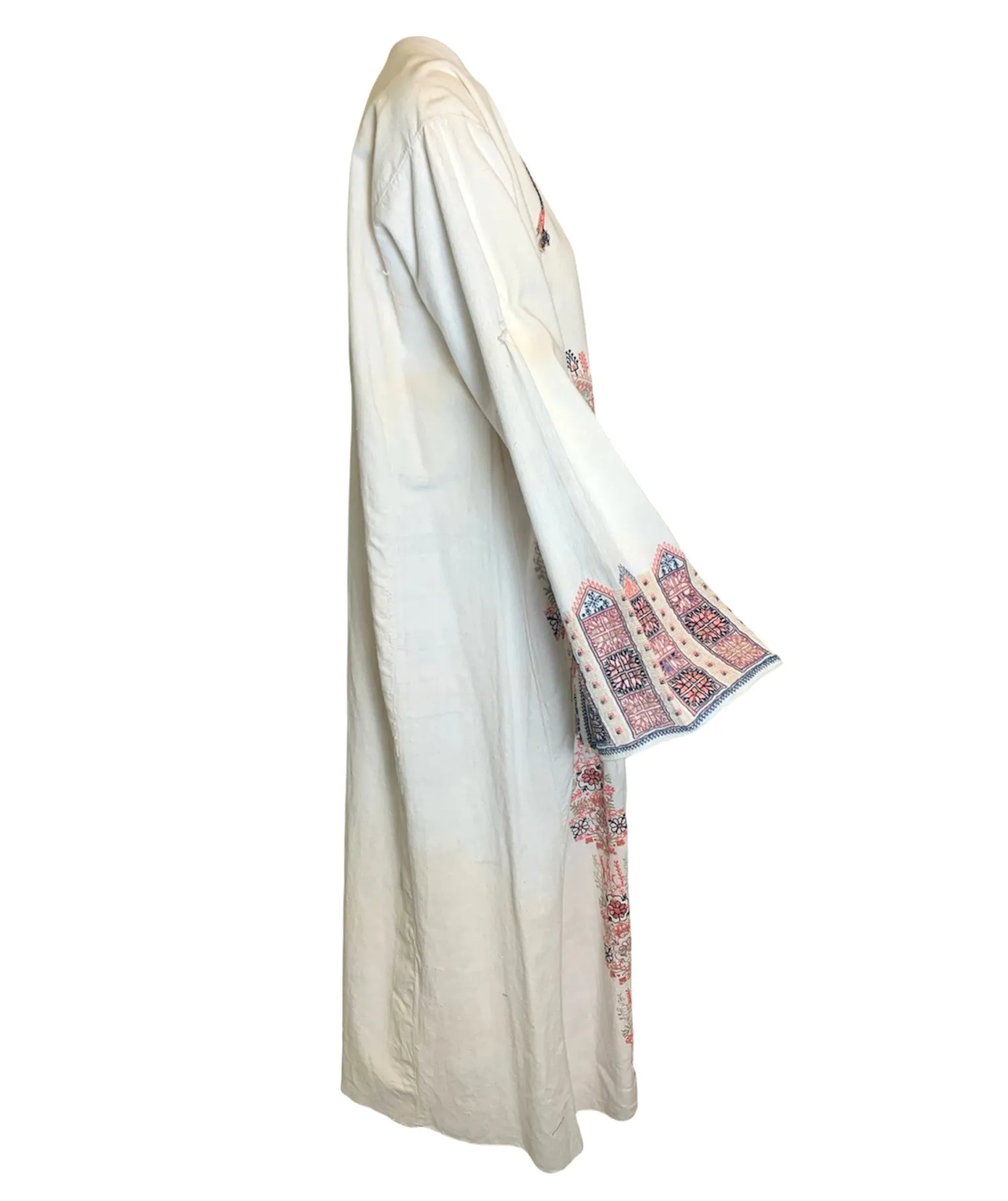Traditional Syrian Mid 20th Century Hand Embroidered Full Length Tunic