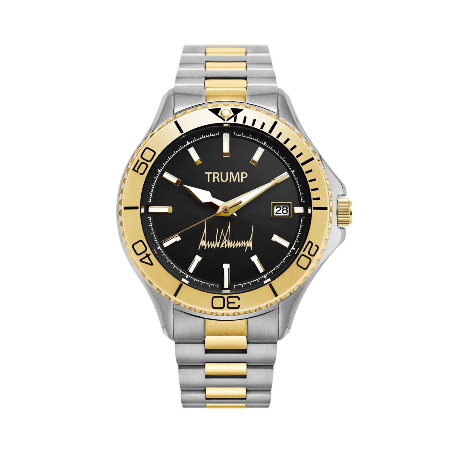 Trump Presidential Mogul - Two Tone Gold Black Dial