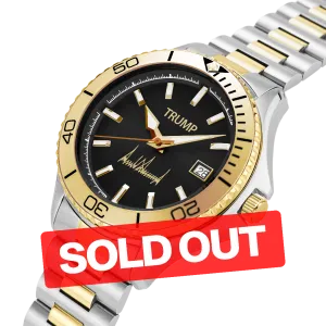Trump Presidential Mogul - Two Tone Gold Black Dial