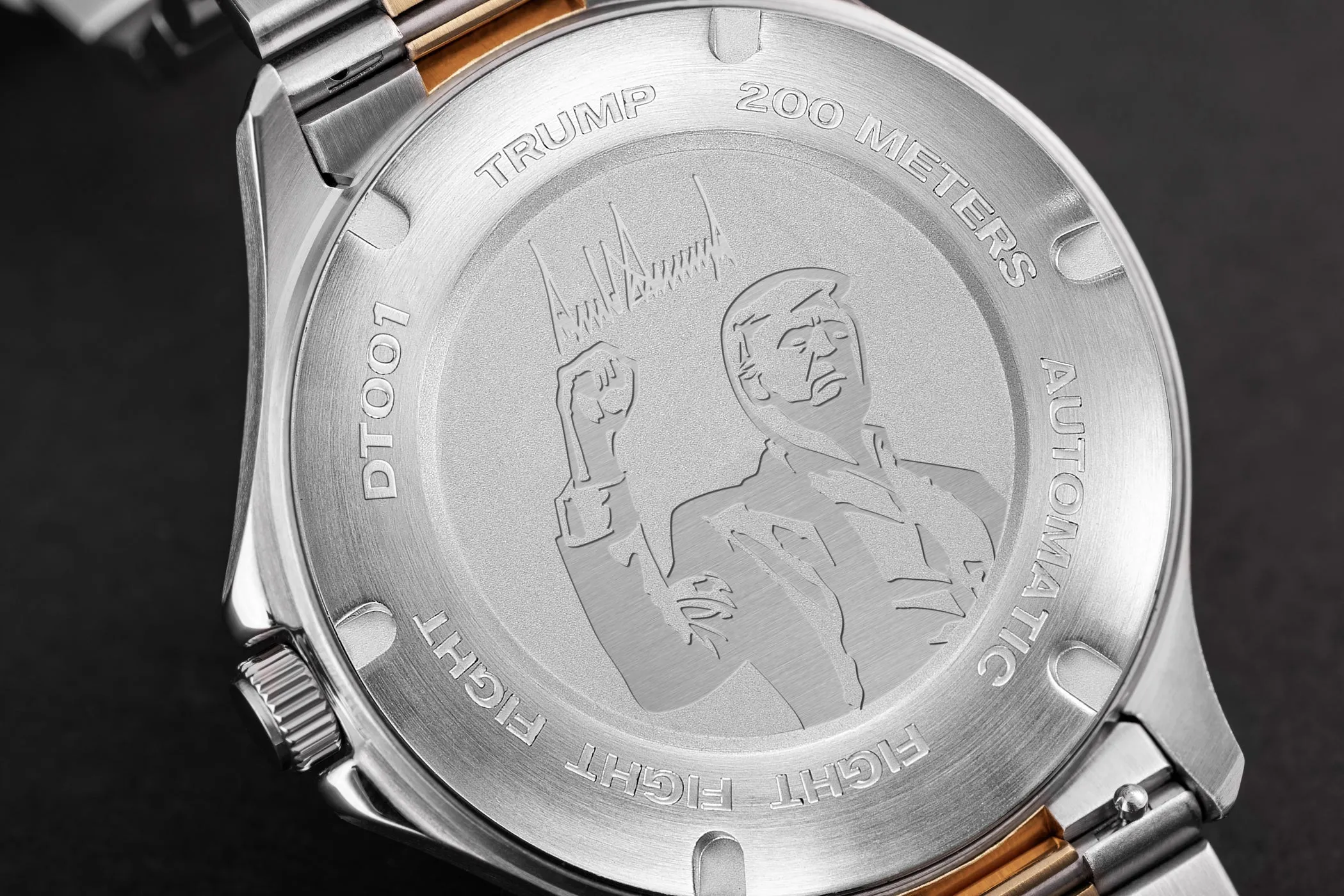 Trump Presidential Mogul - Two Tone Gold Black Dial