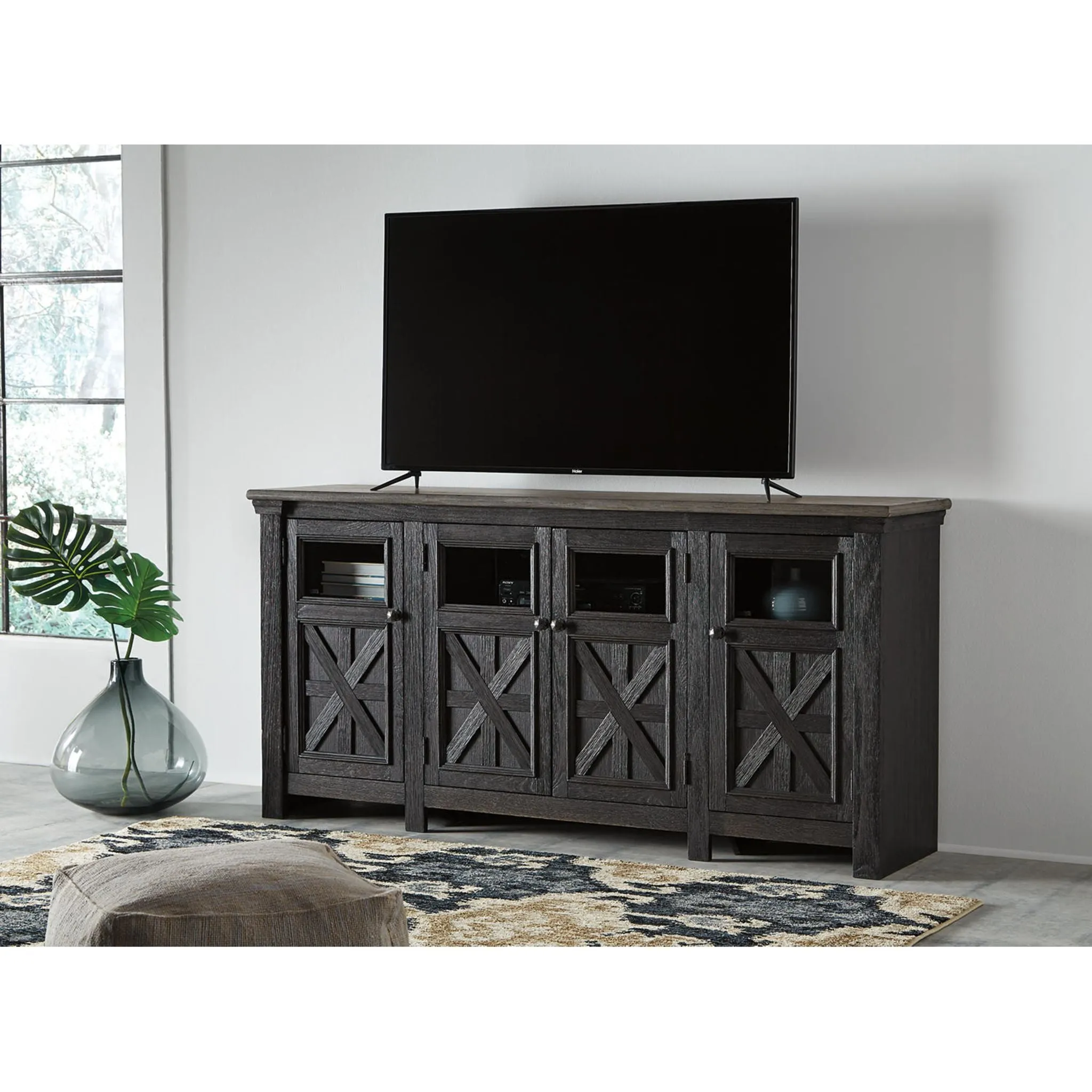 Tyler Creek TV Stand - Black/Gray