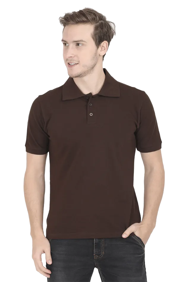 Unisex Navy Blue Cotton Polo T-Shirt