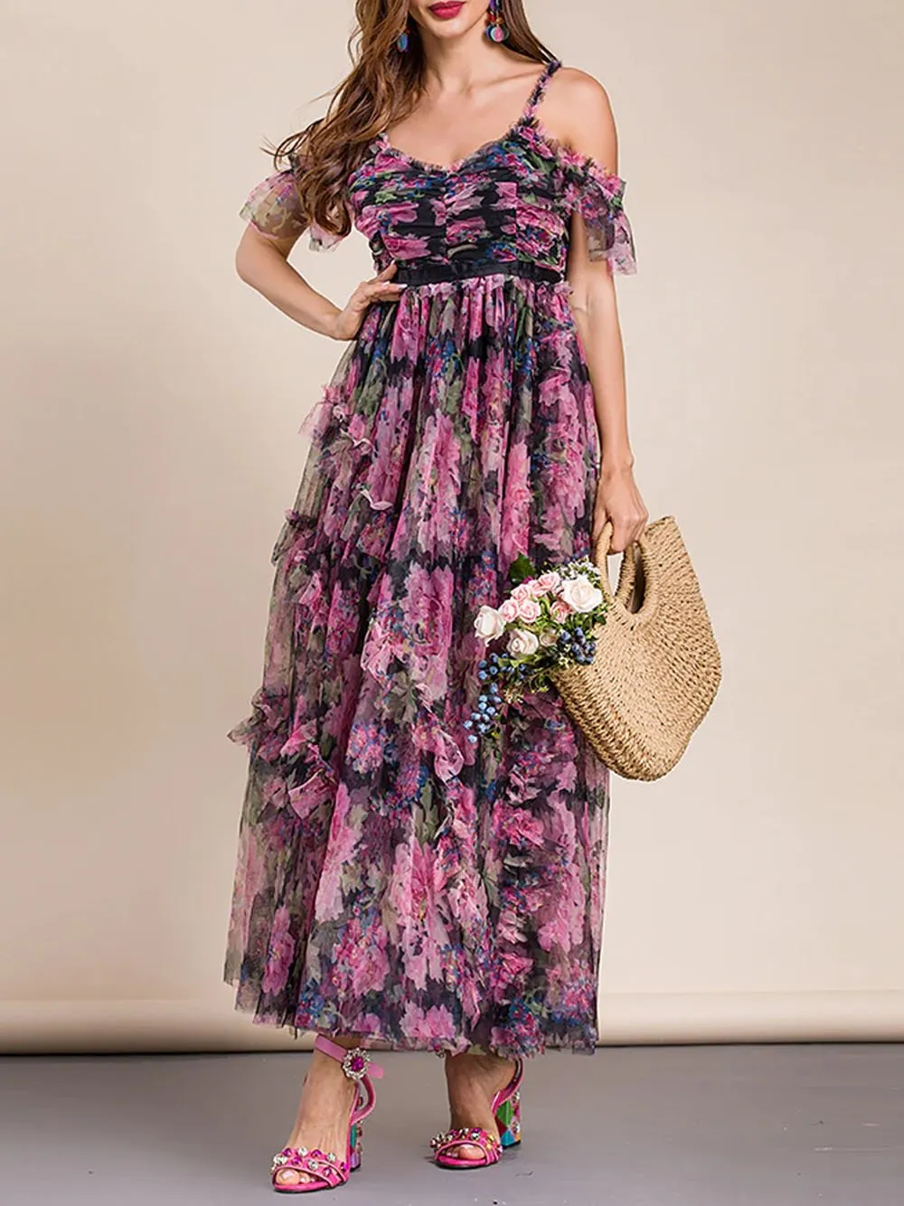 VIOLETA Floral Maxi Dress