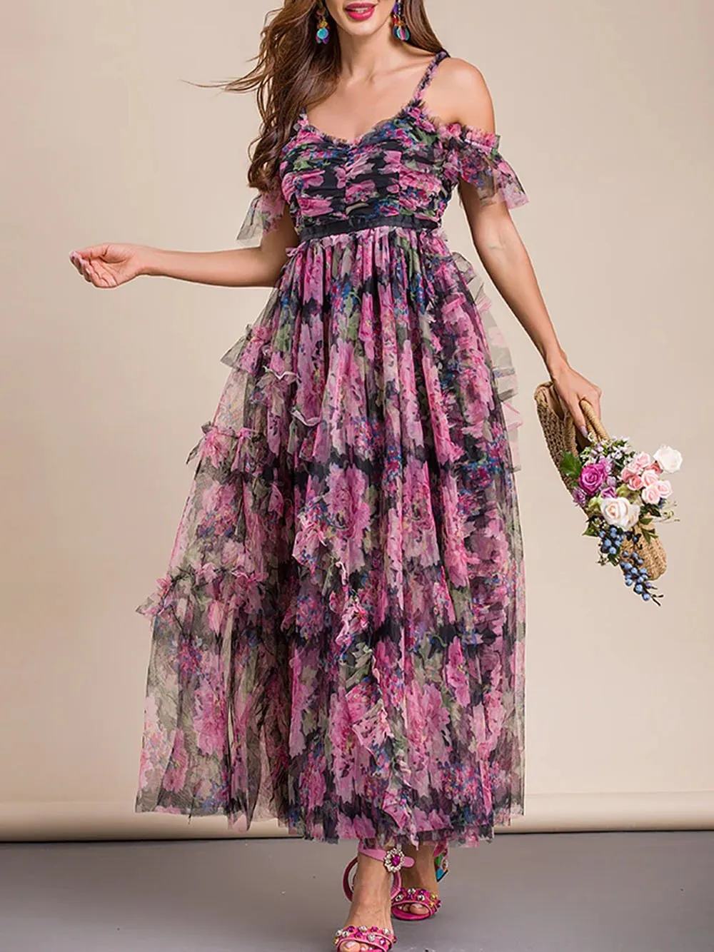 VIOLETA Floral Maxi Dress