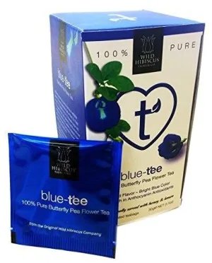 Wild Hibiscus Blue-Tee 100% Butterfly Pea Flower Tea, 20 Teabags