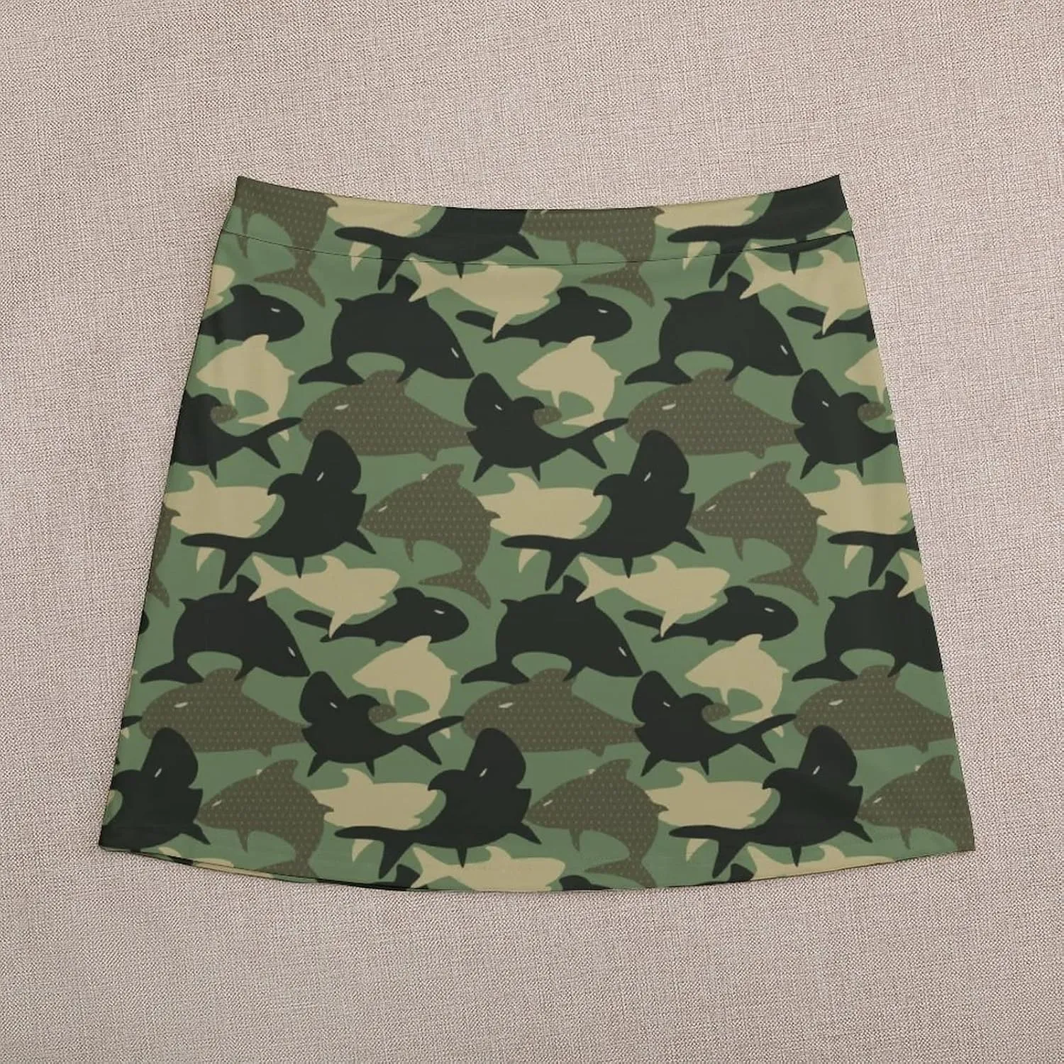 Women's High Waist Black and White Gothic Witch's Cat Skirt Stretchy Casual Mini Skirt