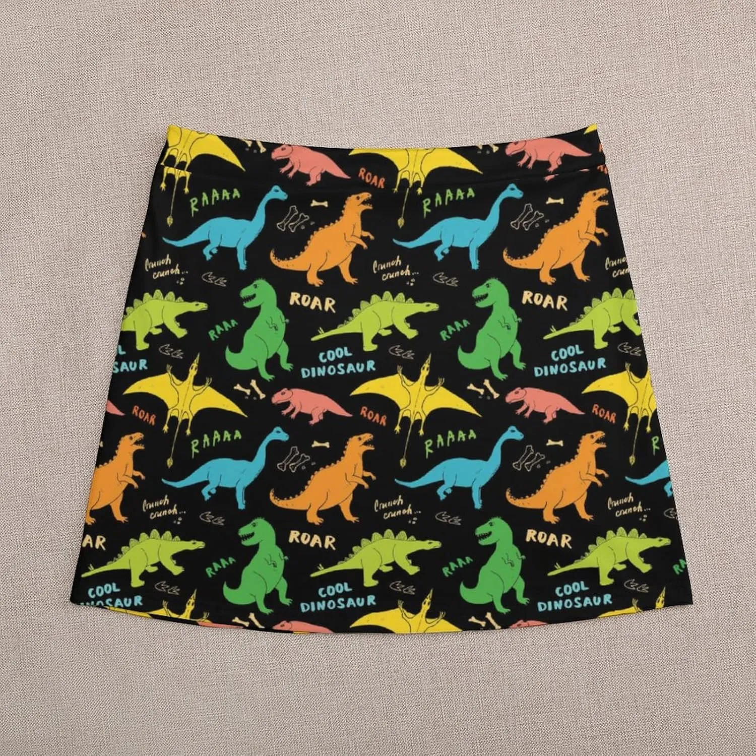 Women's High Waist Black and White Gothic Witch's Cat Skirt Stretchy Casual Mini Skirt
