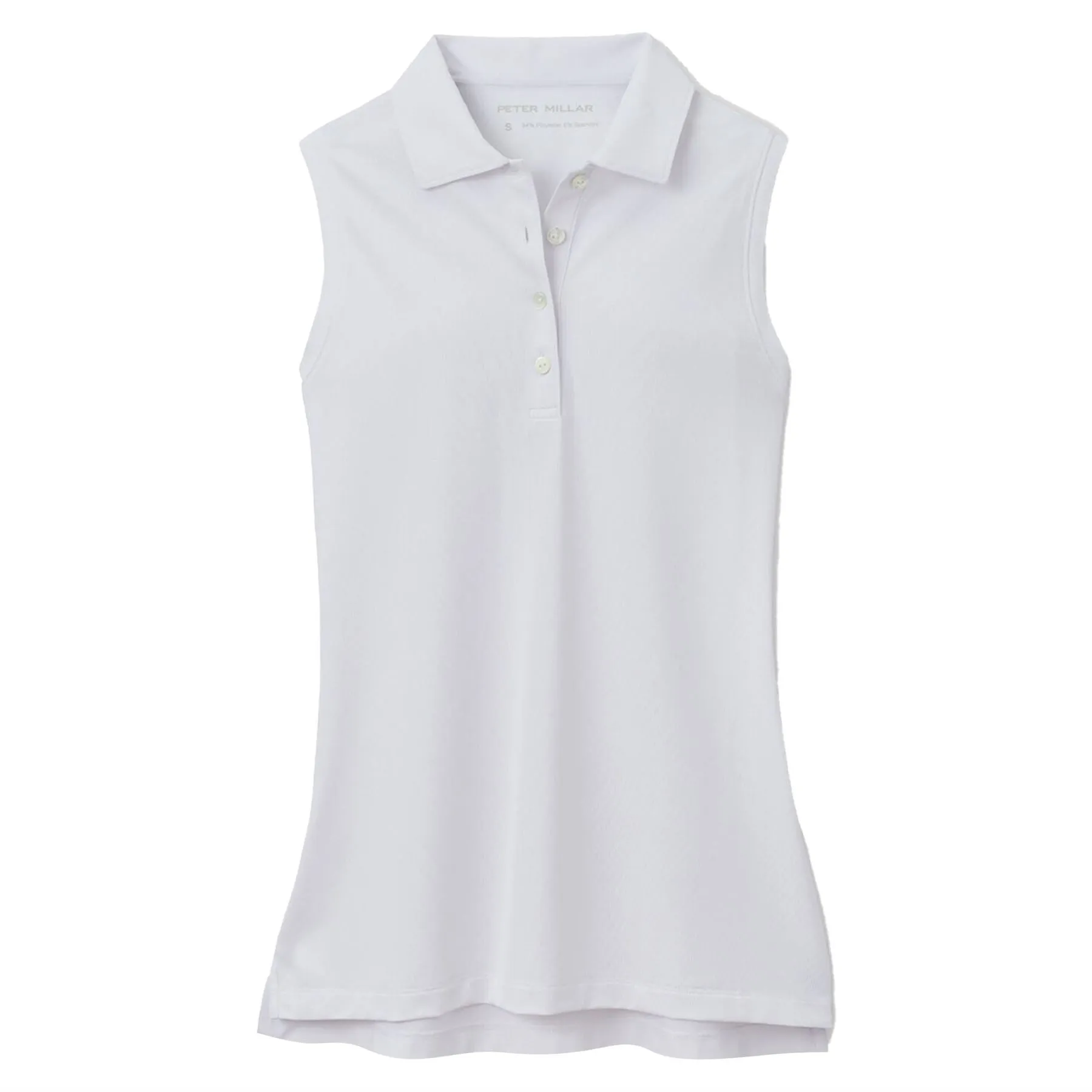 Womens Sleeveless Banded Button Polo White - 2024